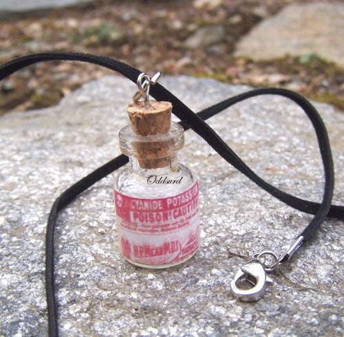 Items similar to Antique Medicine Bottle CYANIDE POISON BOTTLE Necklace