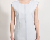 sheath dress, evening dress, puristic dress, pastel blue