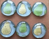 Pear Fruit Glass Magnets for party favors, jars, and  stylish decor.