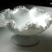 Fenton Crystal Milk Glass, Silver Crest Pattern, Footed Comport, Fruit Sweets Dish