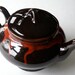 Vintage Ceramic Tea Pot Royal Canadian Art Pottery, Dark Brown and Red Dripless