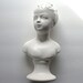 Vintage Ceramic Female Bust in White Young Girl Statue Napco