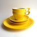 Bright Sunshine yellow Melaware, tea and cake for 2, 2 cups and saucers and 2 medium sizes plates