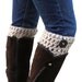 Crochet Boot Cuffs in Taupe