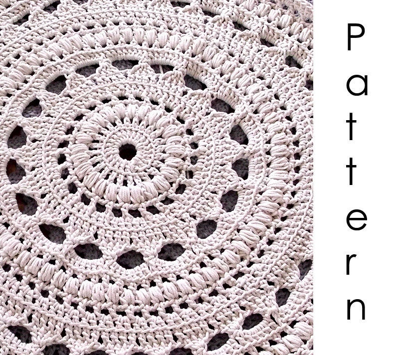 Crochet pattern Pdf- doily crochet rug