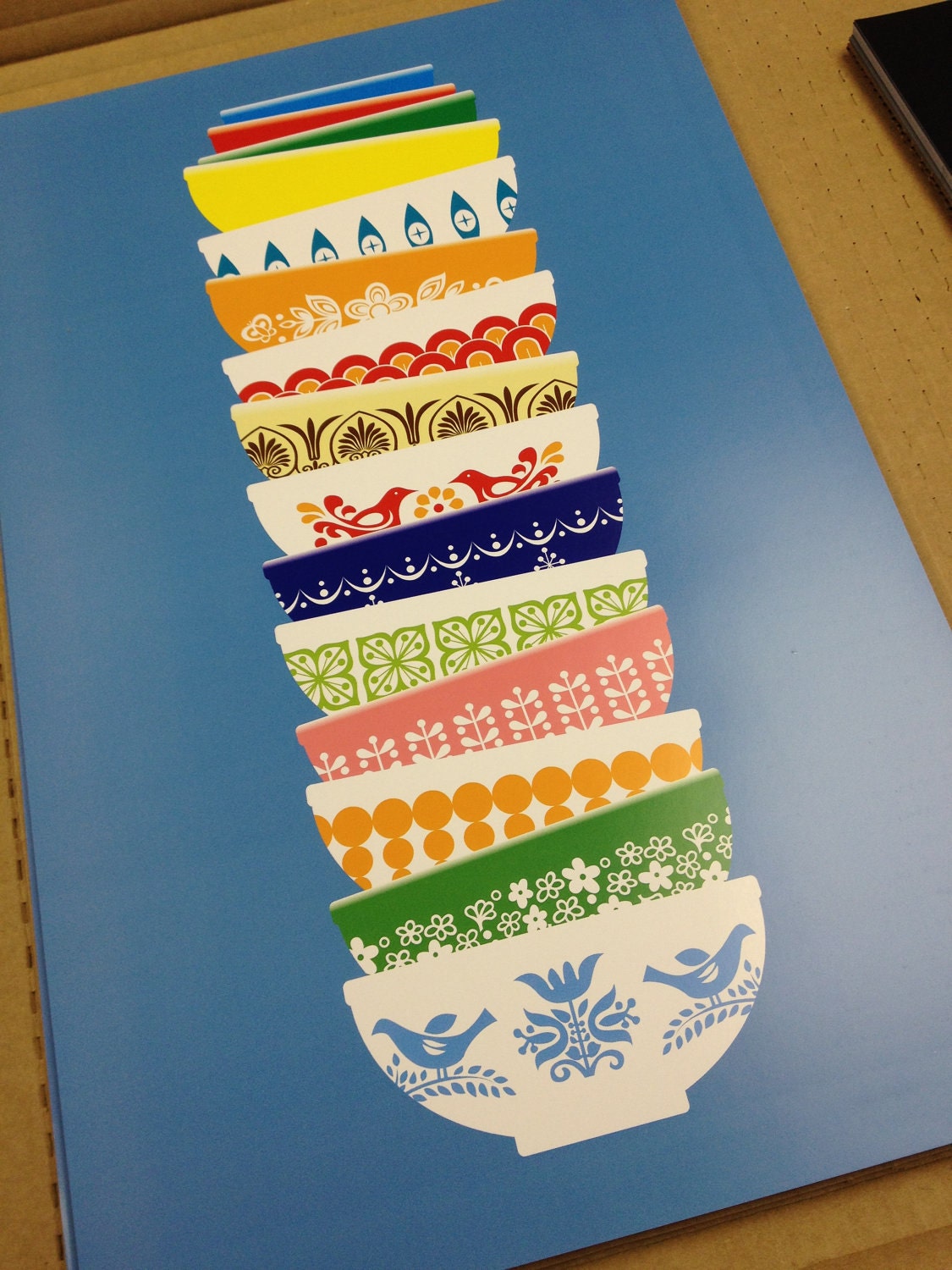 Vintage Pyrex Poster - Blue