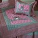 Girls Appliqued Owl Nursery Bedding in Pink and Gray: Quilt, Pillow, Crib Skirt and Accessories
