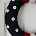 Patriotic Red White and Blue yarn wrapped wreath
