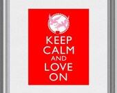 Keep Calm and Love On Birds Valentines Love Art Print 8x10 Poster or A4 Sign P78