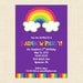 Rainbow Birthday Invitation Children Printable