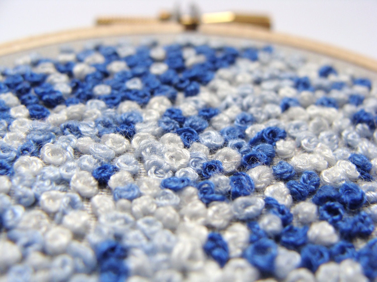 Hand Embroidered Wall Hanging Blue Ocean - 3 inch hoop, great gift for everyone,  home decor, hoop wall art, custom work available