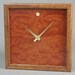 Quilted Makore Wood Wall or Shelf Clock. Walnut Frame. 10" x 10" x 1 1/2"