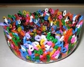 Multi Colored Perler Art Beads Melted Stationary Bowl or Tray
