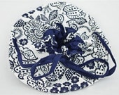 Lotus Birth Placenta Bag - Blue and White Cotton Lined