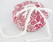 Lotus Birth Placenta Bag - Red and White Cotton Lined