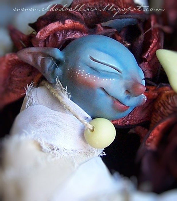 Night imp Daimolampyris nocturna . OOAK fairy doll.