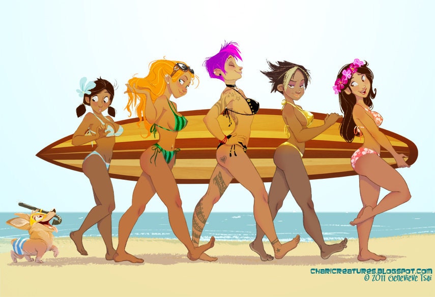 California Girls 13" x 19" Print