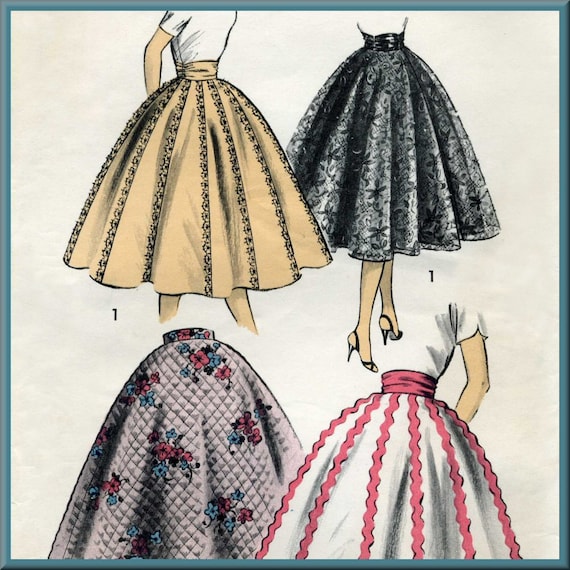 50s Circle Skirt Sewing Pattern Advance 7951 by PattysPastTimes