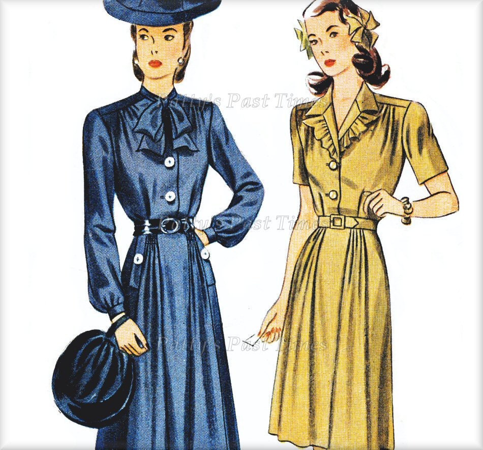 1940s, War Time, Dress Sewing Pattern, Simplicity 4809, from1943.