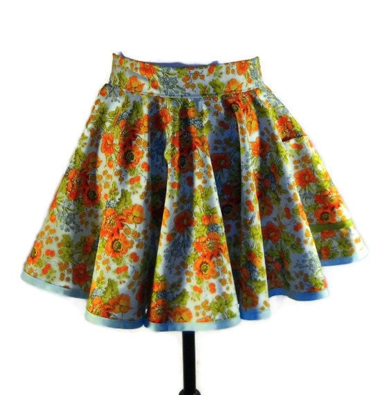 Hollyhocks in Abigail's Garden Circular Retro half Apron 50's Kitchen Classic - Birthday - TAGT