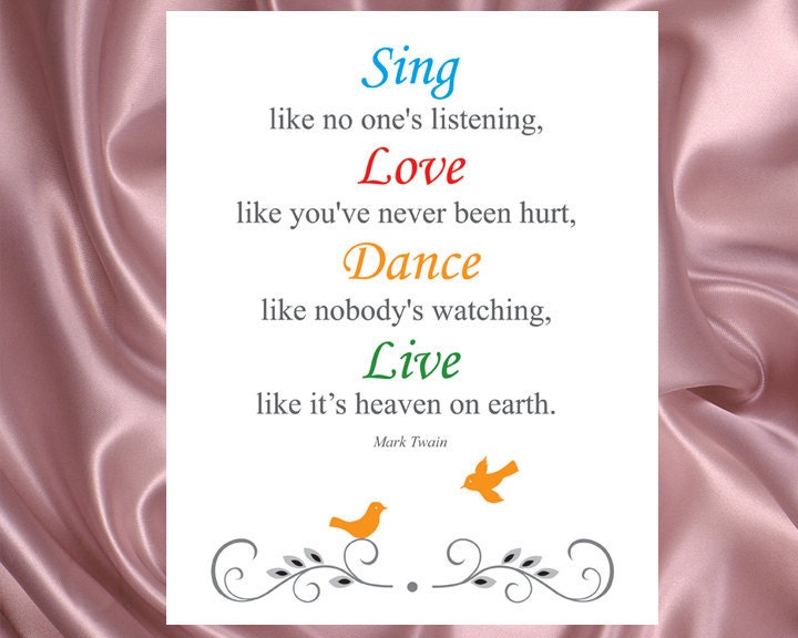 SALE - 8x10 digital print / poster with positive inspirational quote about life and love