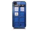 iPhone 4 or 4S full color hard case includes screen protector and cleaning cloth Tardis Design. Available in black or white