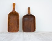 Carved Primitive Wood Scoop