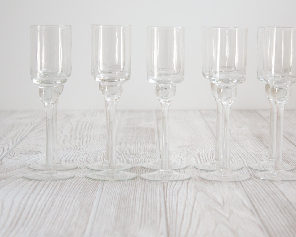 Mid Century Champagne Glasses, Set of 11