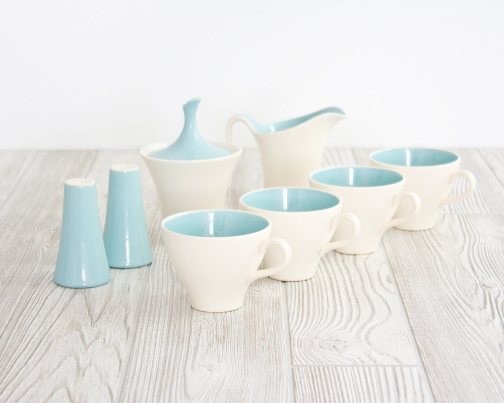 Harkerware Tea Set Blue and White