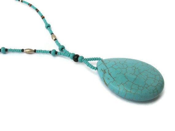 Turquoise Magnesite Teardrop Necklace