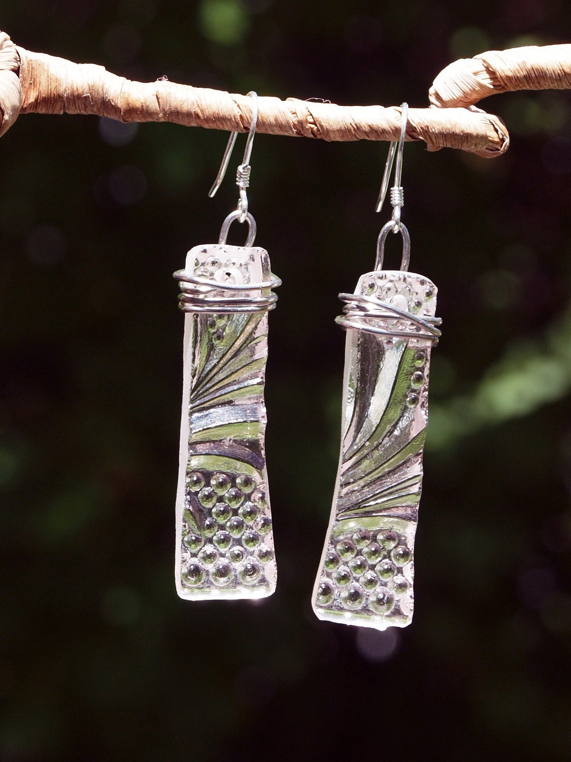 Handmade vintage glass earrings