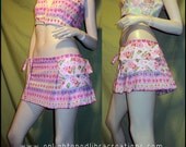 Strawberry Shortcake Pocket Skirt - Mini Skirt - Rave Raver Cyber Pop Funky Skirt - Ready To Ship Now - Premade
