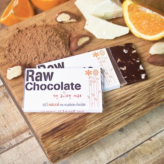 Orange and Brazil Nut Raw Chocolate Bar