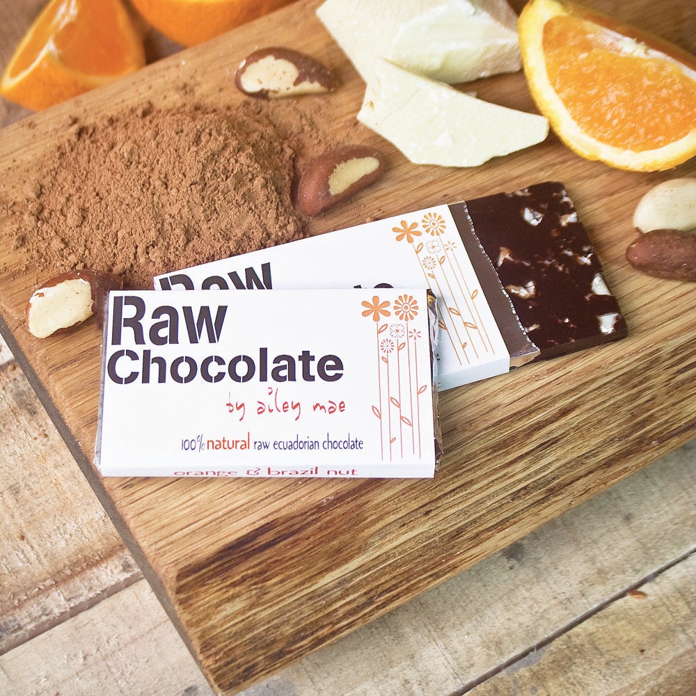 Orange and Brazil Nut Raw Chocolate Bar