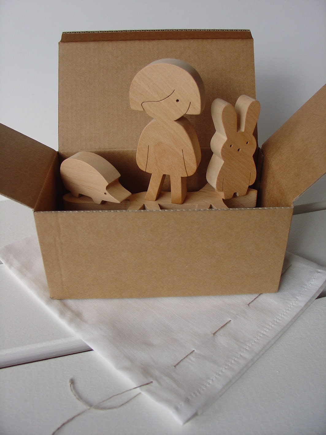 Gift ideas - Wooden toy - girl and forest friends - woodland animals - eco friendly - waldorf