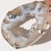 Agate Slice Brazilian Oco Druzy Geode Natural Oval Donut SS Pendant 50x25mm