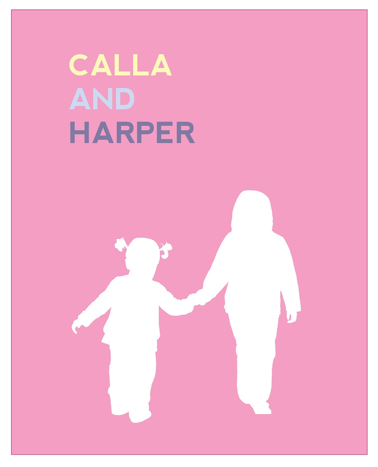 CUSTOM SILHOUETTE 5x7 Fine Art Print, nursery or children's rooms, alice & lois design studios