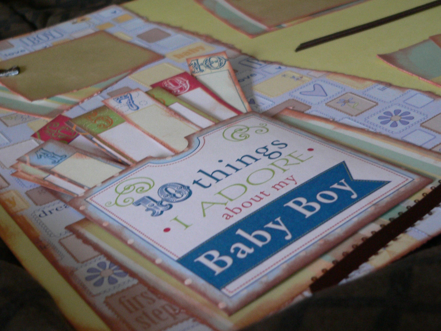 2 12x12 Premade Scrapbook Page Layout..10 Things I adore About My Baby Boy...CUTE