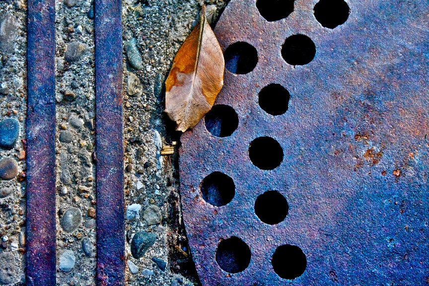 Abstract Fine Art Photography Industrial Purple Lines Circles, Dot, Dot, Dash 8x12