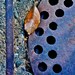 Abstract Fine Art Photography Industrial Purple Lines Circles, Dot, Dot, Dash 8x12
