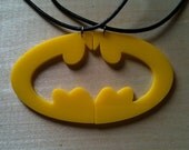 Batman, Two Halves to a Whole, Batman Logo Best Friend Pendant, Your Choice of Colors