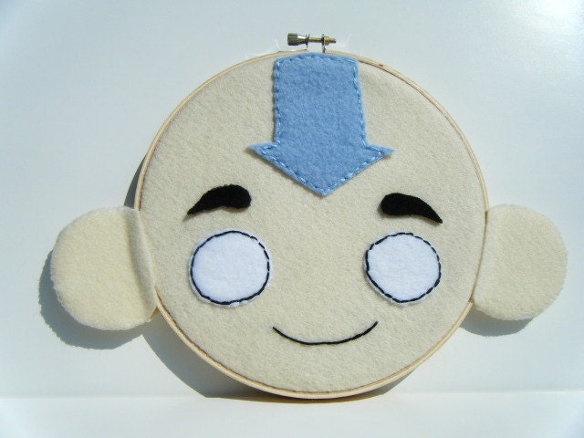 Aang - Embroidery Hoop Wall Art