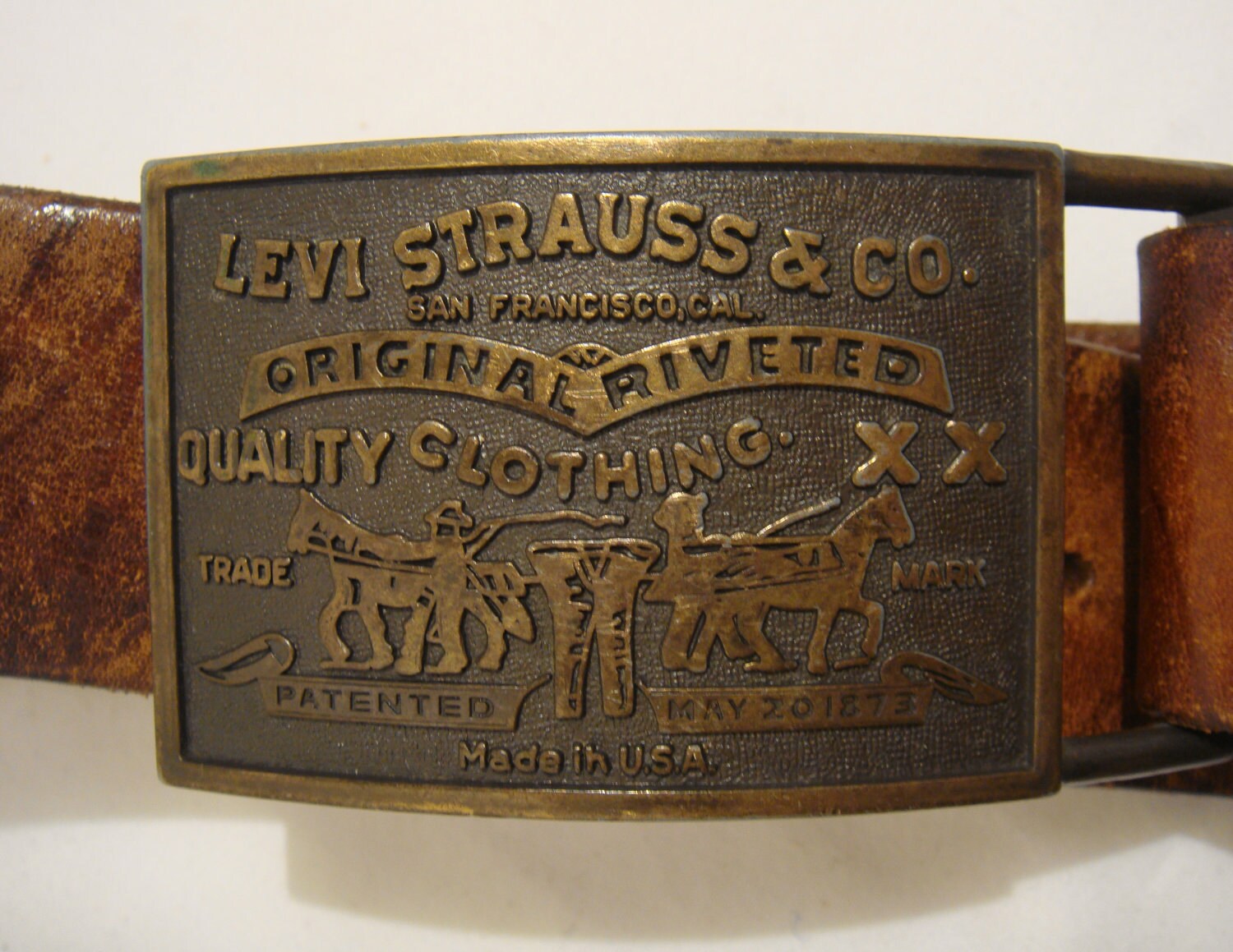 Rare Levi Strauss Brass Buckle Belt by BKLYNborn on Etsy
