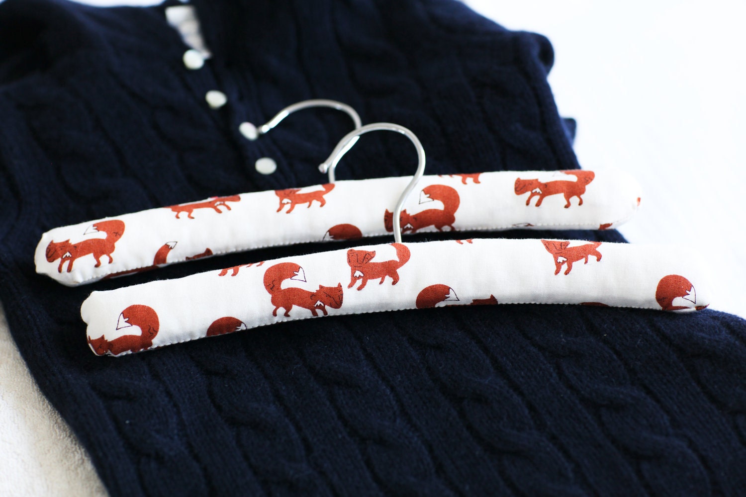 Baby / Toddler / Children's Padded Hangers. Foxes. Set of Two.