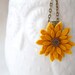 Sunflower Pendant, Yellow Felt Flower Pendant, Flower Necklace