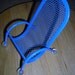 Dollhouse Patio Chair / Blue Metal Dollhouse Chair / Vintage Dollhouse Furniture