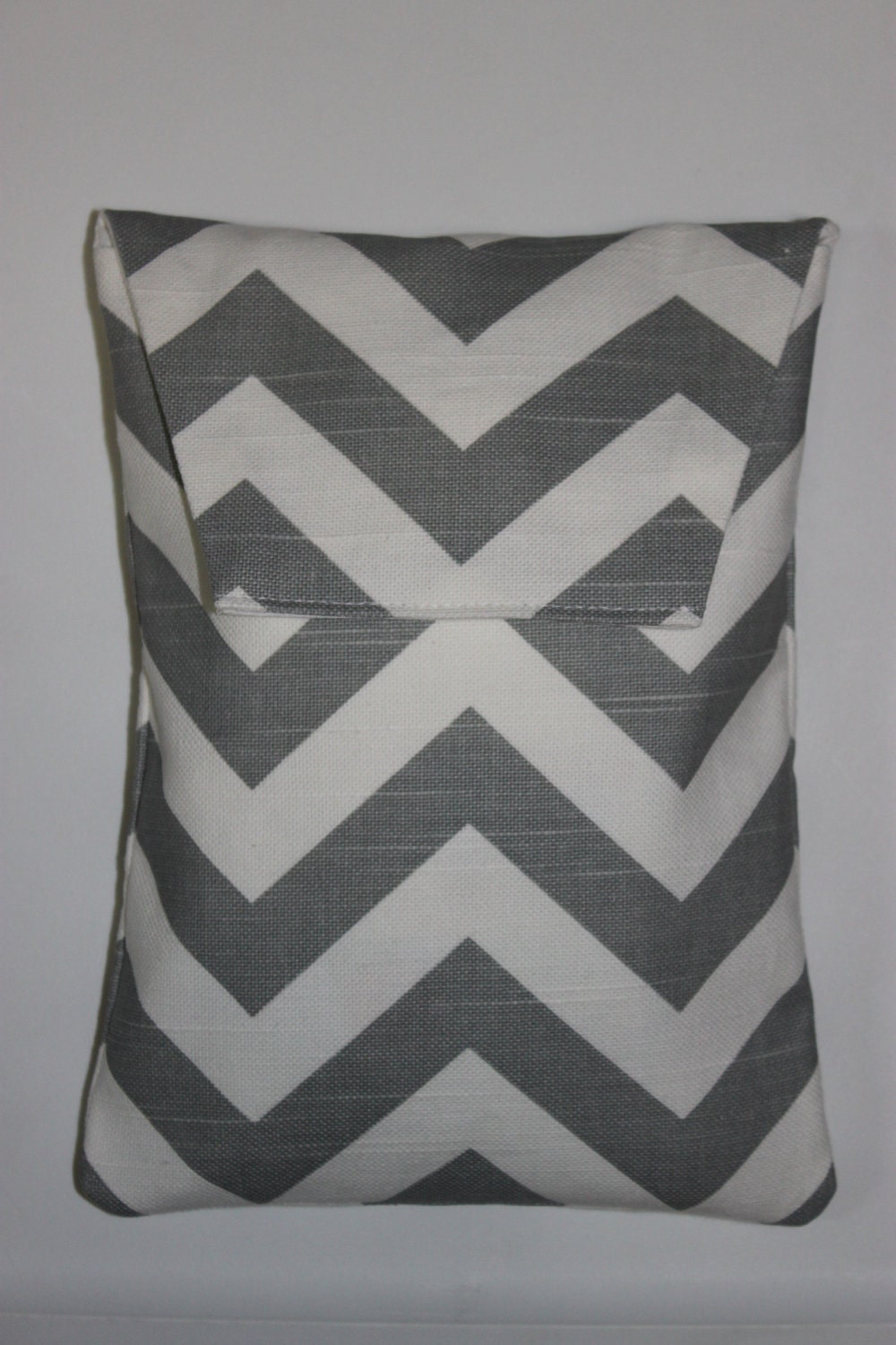 GRAY and WHITE CHEVRON stripe Diaper and Wipes Holder/ Case