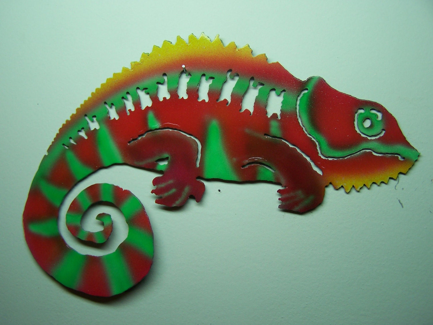 Chloe the Chameleon Recycled Metal Wall Sculpture