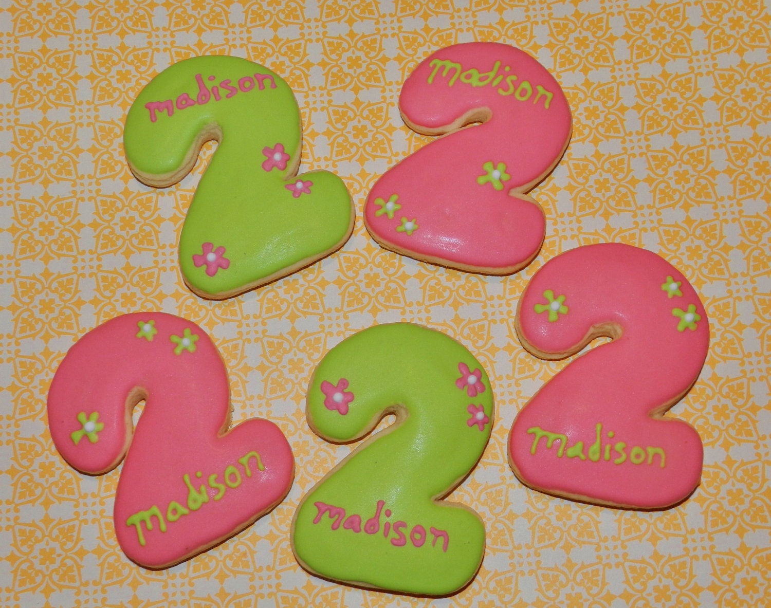 Number Two Personalized Cookies One dozen Cookies
