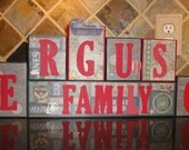 Custom Military Marines AirFore Navy Army Family Name Home Decor Room Wood Blocks